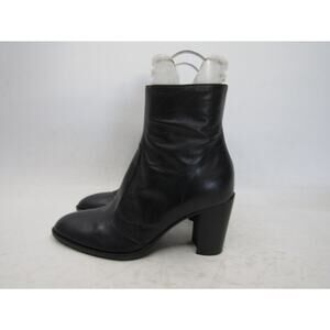 Enrico Antinori Womens Size 36.5 Black Leather Zip Fashion Ankle Boots Booties